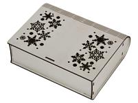 Деревянная коробка с резной крышкой «Книга», М, цвет: серебристый