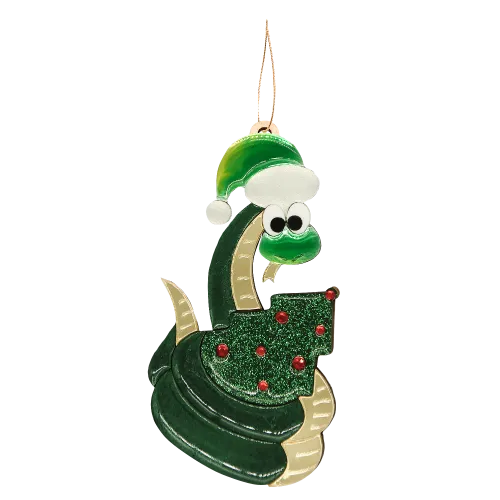 Ёлочная Игрушка Змея (зеленый)