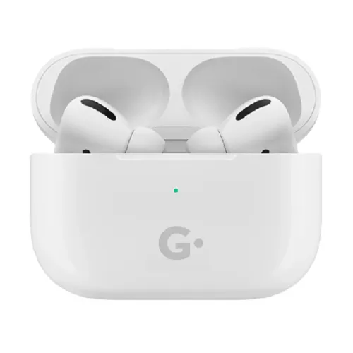 Наушники беспроводные GEOZON G-PRO, с зарядным боксом, с беспроводной зарядкой, белые, белый