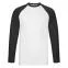 Футболка "Long Sleeve Baseball T", S, белый, черный