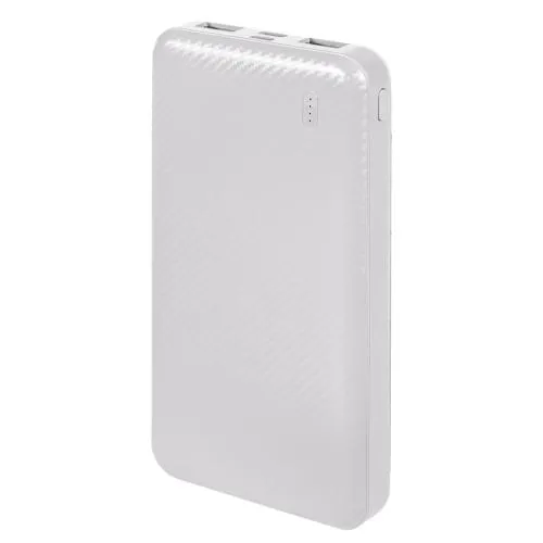 Универсальный аккумулятор Rib 10 (10000 мАч), белый, 13,5х6.8х1,5 см, белый