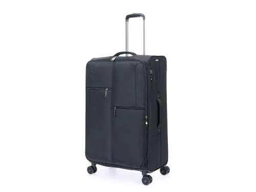 Чемодан TORBER СЕЙД, чёрный, нейлон 600D, 48 х 26.5 х 78 см, 85 л