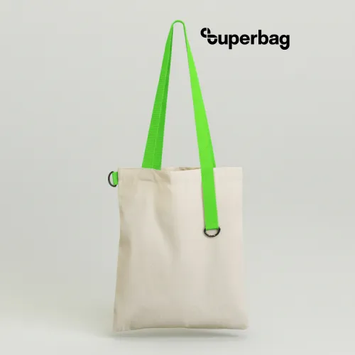 Шоппер Superbag (неокрашенный с салатовым)