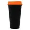 Стакан с крышкой Color Cap Black, черный с оранжевым