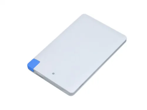 Универсальное зарядное устройство Credit _card1_power_bank  под нанесение логотипа  в виде кредитной карты, толщина всего 7,5 . 2500MAH. Синий