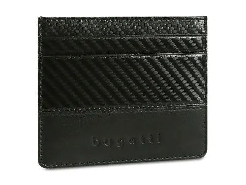 Портмоне для кредитных карт BUGATTI КОМЕТА | COMET, с защитой данных RFID, черное, натуральная воловья кожа, 10,2х0,2х8,2 см