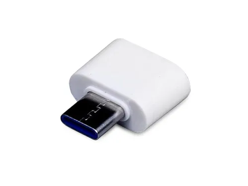 Универсальный адаптер USB Type-C папа Type-A мама, белый