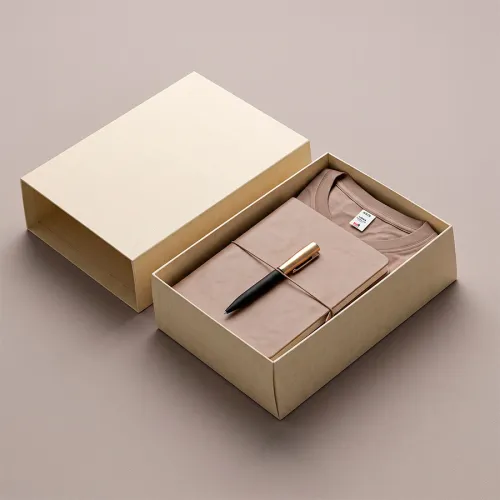 Набор подарочный Welcome Box: футболка LIBRA размер M/L, ежедневник, ручка в коробке, бежевый, золотистый