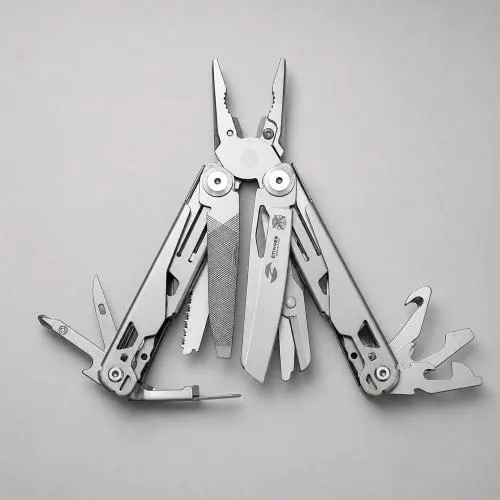 Мультитул Stinger, 107 х 40 мм, 20 функций, нержавеющая сталь, серебристый, в комплекте нейлоновый чехол, в картонной коробке