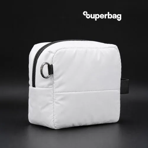Несессер Superbag Bubble, стёганый, на молнии, с креплением на кольцо-карабин (белый)