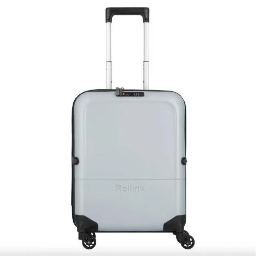 Чемодан складной Rollink FLEX LIGHT 55x40x20 см, 4 колеса, светло-серый