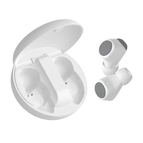 Наушники беспроводные GEOZON SPACE, с зарядным боксом, покрытие soft touch, белые, белый