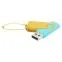 Флешка Designer To Go 2.0 USB 16Gb, Бирюзовый/Желтый