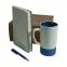 Набор подарочный ARTKITS: ежедневник, ручка, кружка с цветным дном, стружка, коробка, синий, синий
