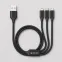 Дата-кабель 3 в 1: micro USB, USB-C, Ligthning, алюминий, 1.2м, черный, Deppa