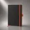Блокнот ColorNote Black, твердая обложка A5, 80 листов, черный с оранжевым