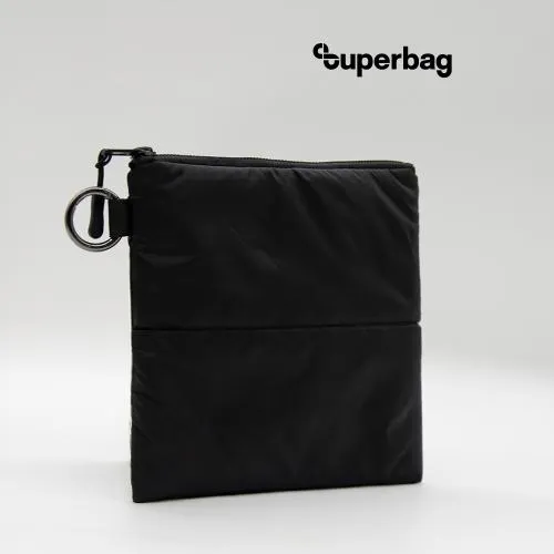 Органайзер для мелочей Superbag Bubble, стёганый, на молнии, с креплением на кольцо-карабин (черный)