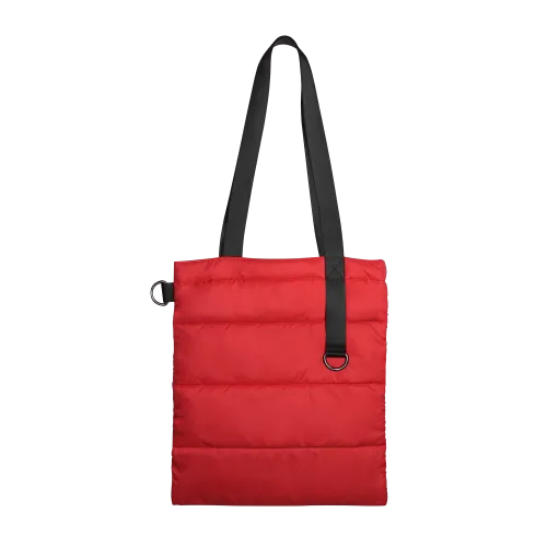 Шоппер Superbag Bubble, стёганый, без застёжки (красный с черным)