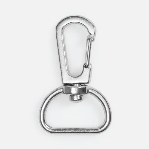 Застежка-карабин Snap hook, M, серебристая (хром)