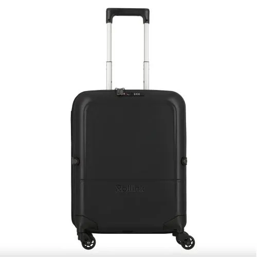 Чемодан складной Rollink FLEX LIGHT 55x40x20 см, 4 колеса, черный