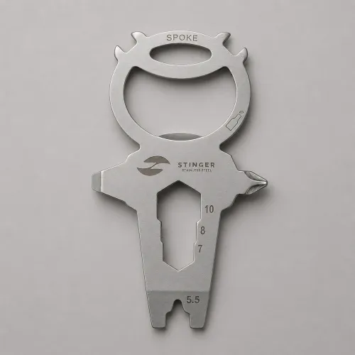 Мини-мультитул карманный Stinger, 68 x 41 мм, 7 функций, космонавт, нержавеющая сталь, серебристый, в блистере