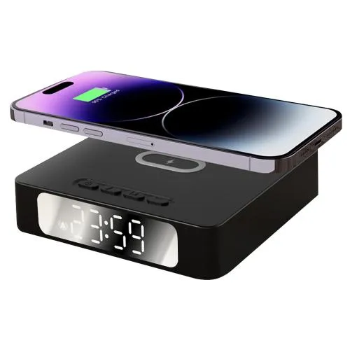 Часы с беспроводной зарядкой Raven 3в1, Черный