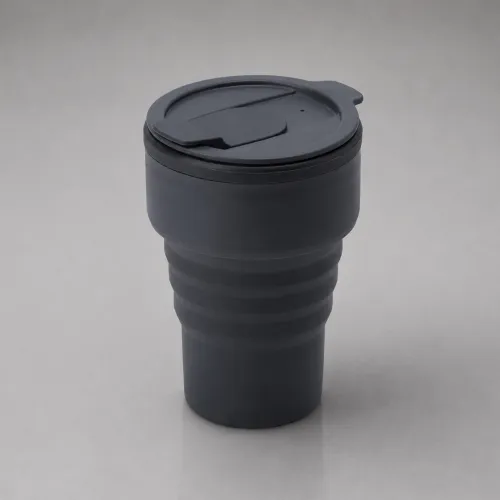 Силиконовый складной стакан GoCup, темно-серый