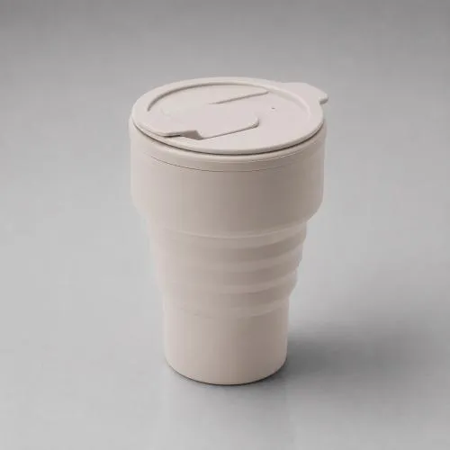 Силиконовый складной стакан GoCup, бежевый