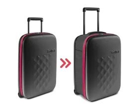 Чемодан складной Rollink Earth 55x40x20 см, 2 колеса, черный/красный