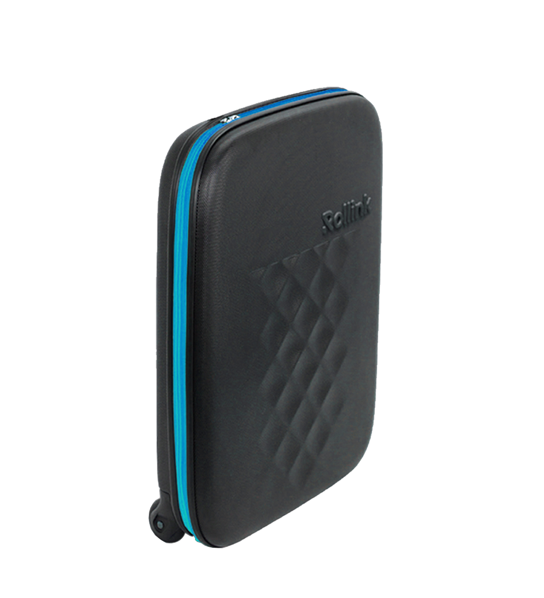 Чемодан складной Rollink Earth 55x40x20 см, 2 колеса, черный/синий-2