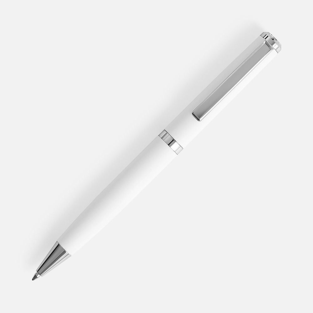 Ручка шариковая Inkish Chrome в футляре, белая-1