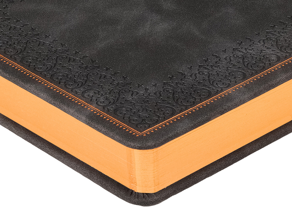 Ежедневник недатированный А5 Royal, черный с бронзовым срезом-4