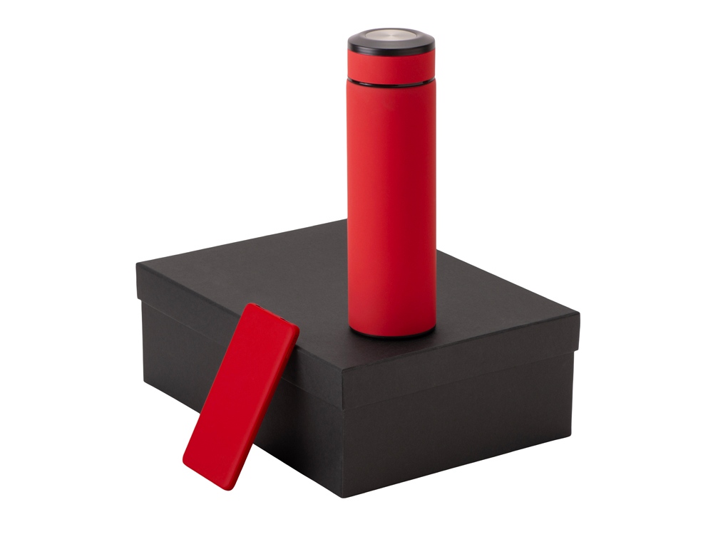 Подарочный набор с термосом и повербанком С1, красный-0