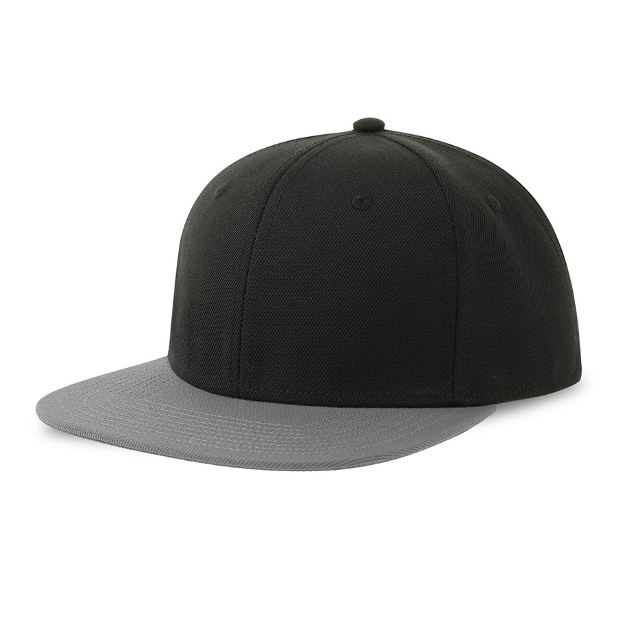 Бейсболка SNAP BACK-S, 6 клиньев, пластиковая застежка, черный, серый-0