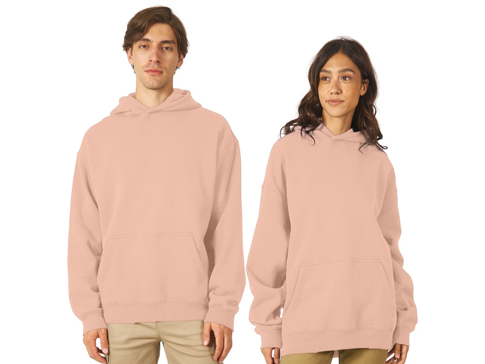 Толстовка с капюшоном оверсайз Berlin унисекс, лосось-0