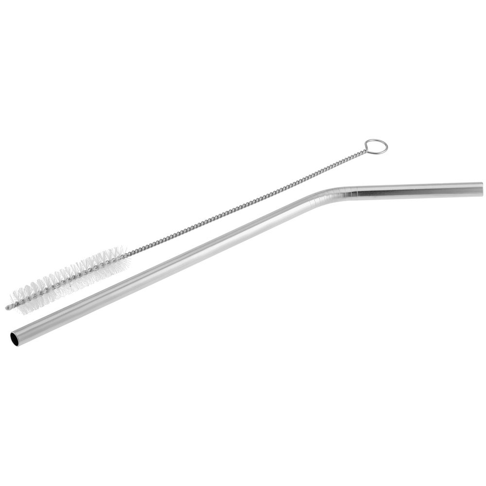 Набор Mellow, с изогнутой трубочкой, серебристый-0