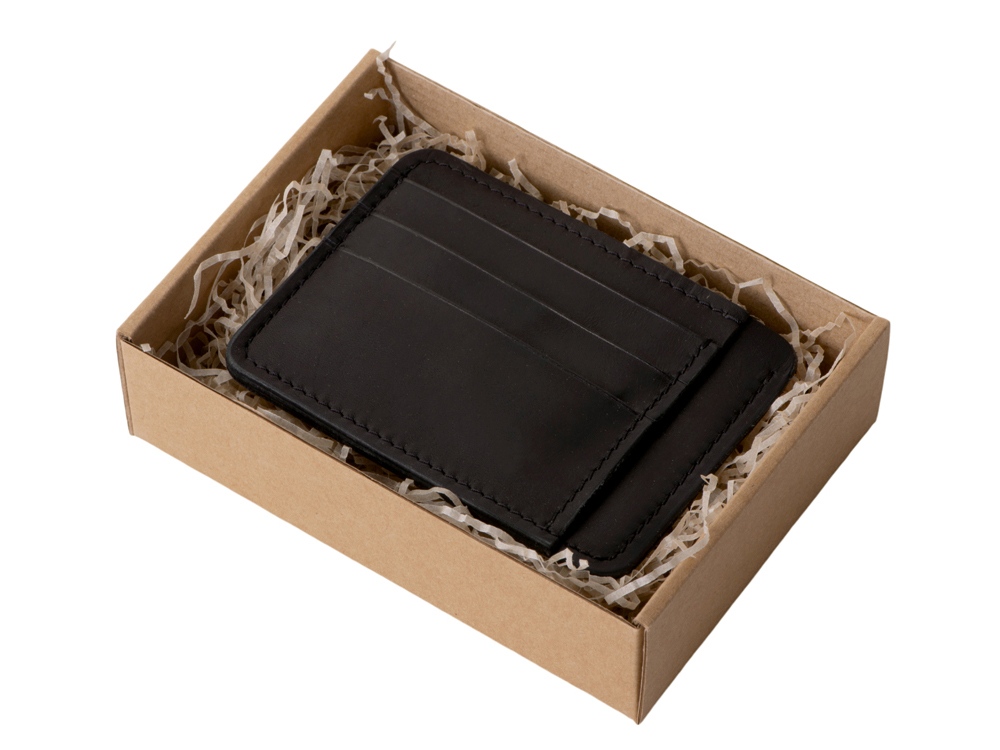 Картхолдер кожаный для автодокументов, черный-7