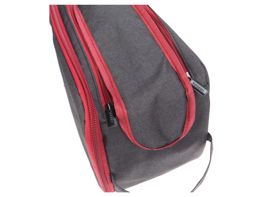 Несессер TORBER, дорожный, чёрный/бордовый, полиэстер 300D, 27 х 17 х 14 см-3