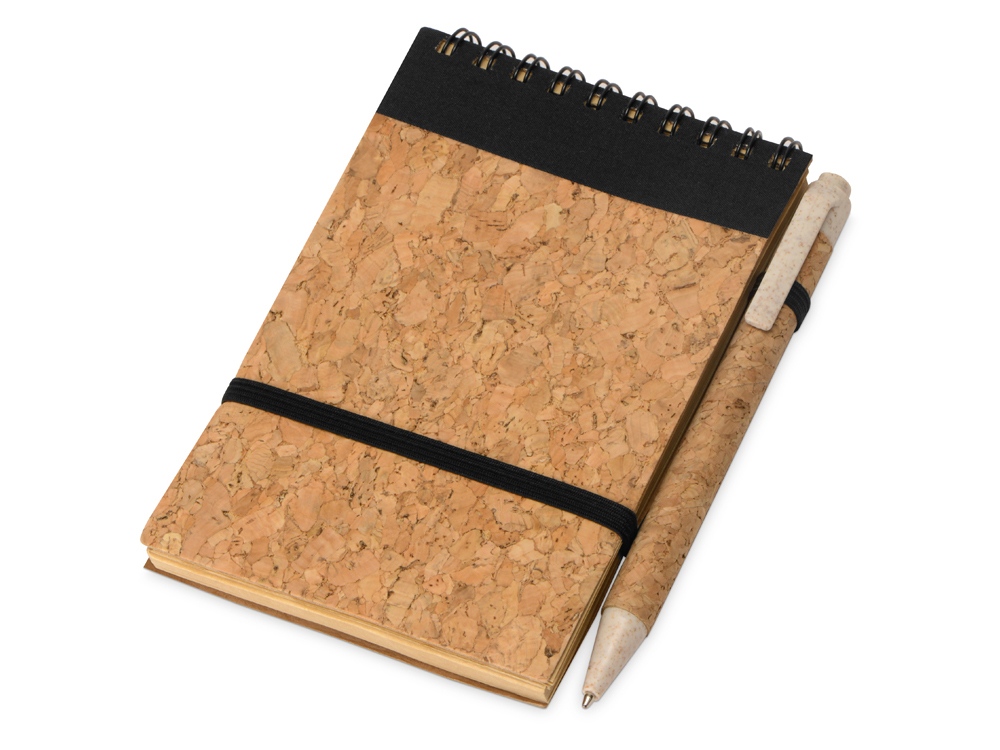Блокнот B7 Forli с обложкой из пробки, натуральный-4