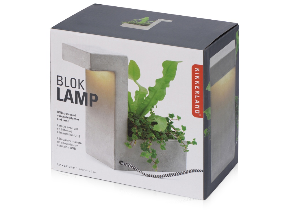 Настольная лампа из бетона Blok Lamp-6