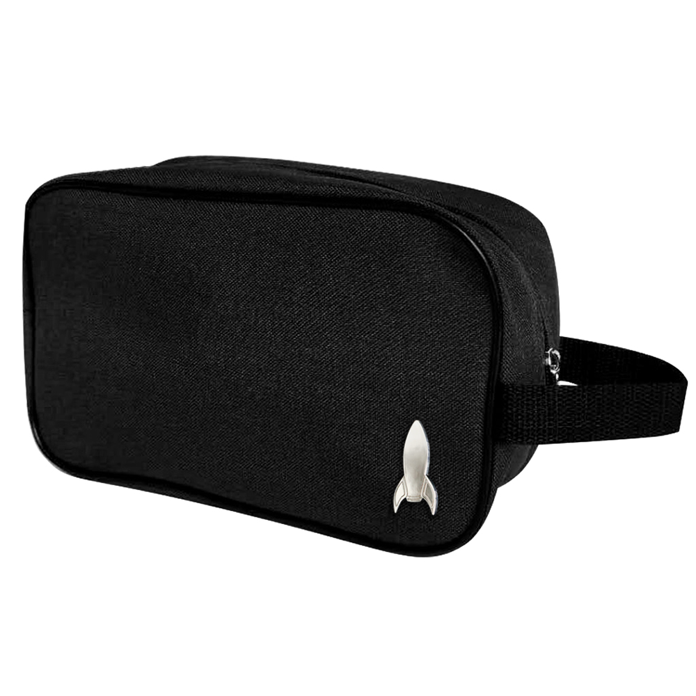 Несессер Колумб с шильдом - ракета, чёрный/шильд ракета (серебро)-1