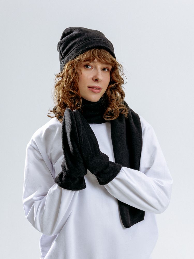 Варежки Fleecy, черные-3