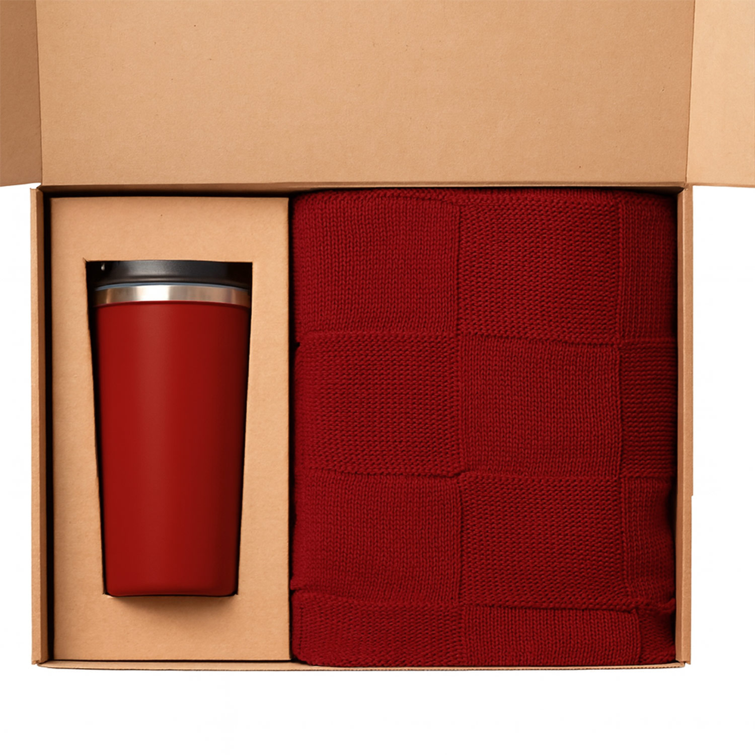 Подарочный набор Palermo, Cella, красный (плед, термокружка)-1