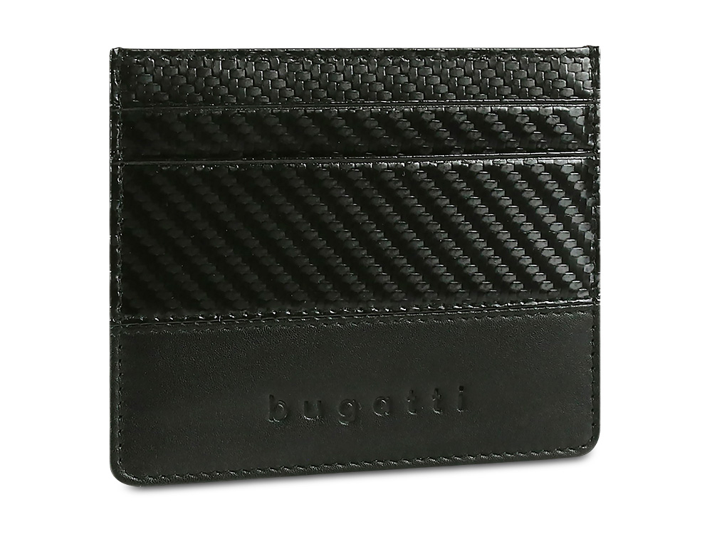 Портмоне для кредитных карт BUGATTI КОМЕТА | COMET, с защитой данных RFID, черное, натуральная воловья кожа, 10,2х0,2х8,2 см-0