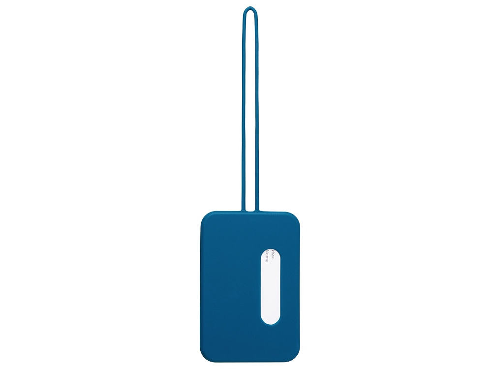 Бамбуковая багажная бирка с силиконовым чехлом Тагу, темно-синий-2