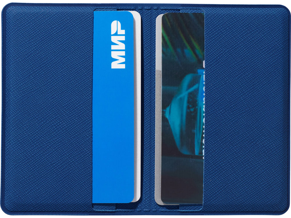 Футляр-книжка на 4-е карты с RFID Favor, синий-3