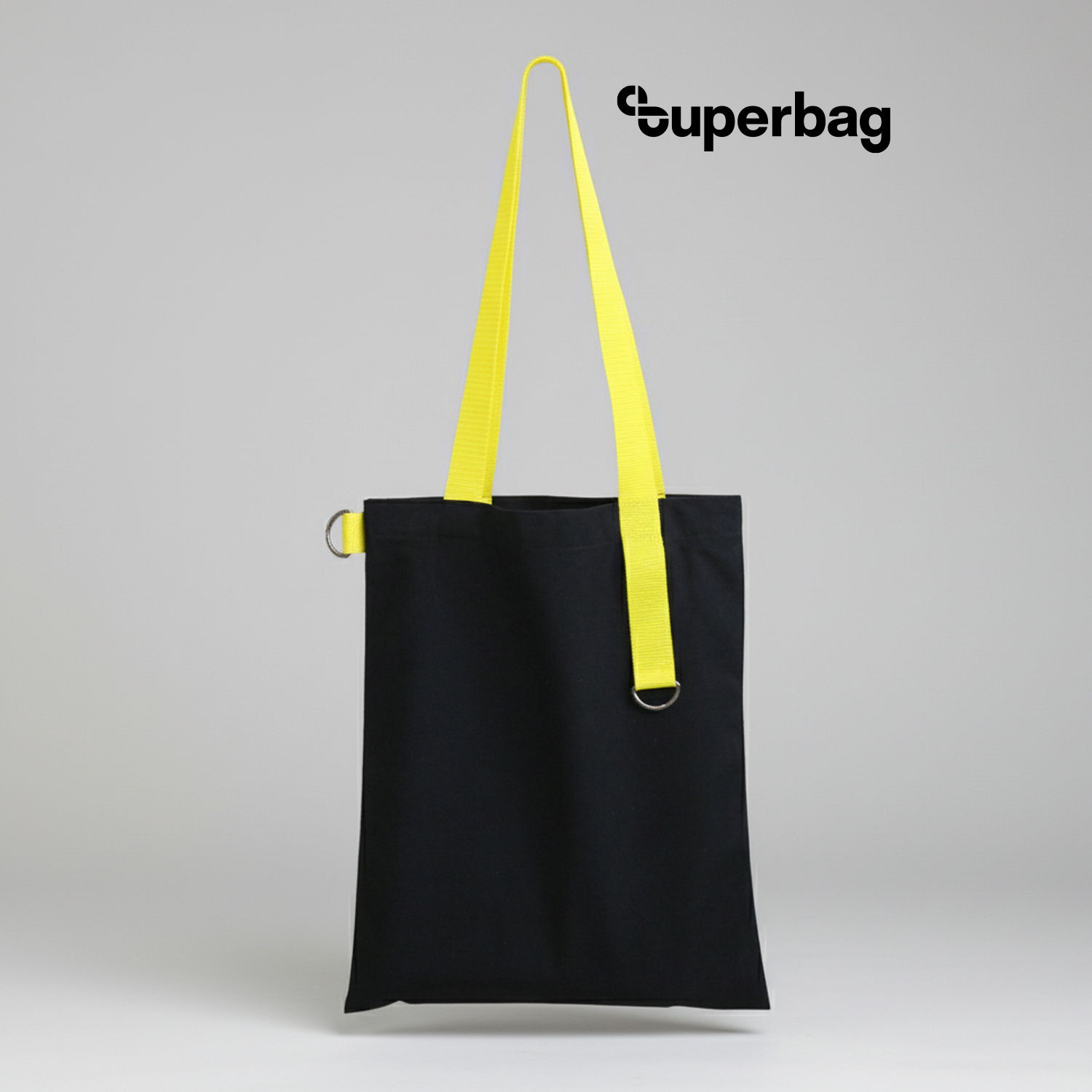 Шоппер Superbag black (чёрный с жёлтым)-0