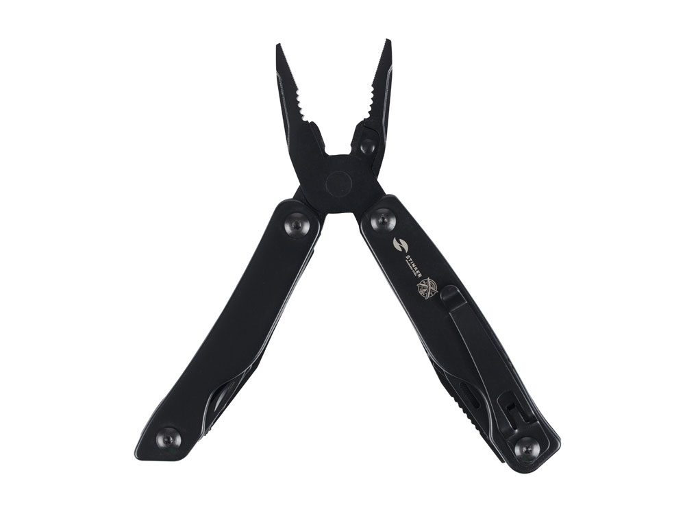 Мультитул Stinger, 100x40 мм, 11 функций, сталь, чёрный, в комплекте нейлоновый чехол-1