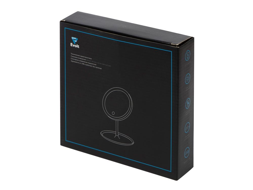 Косметическое зеркало с LED-подсветкой Beautific, белый-14