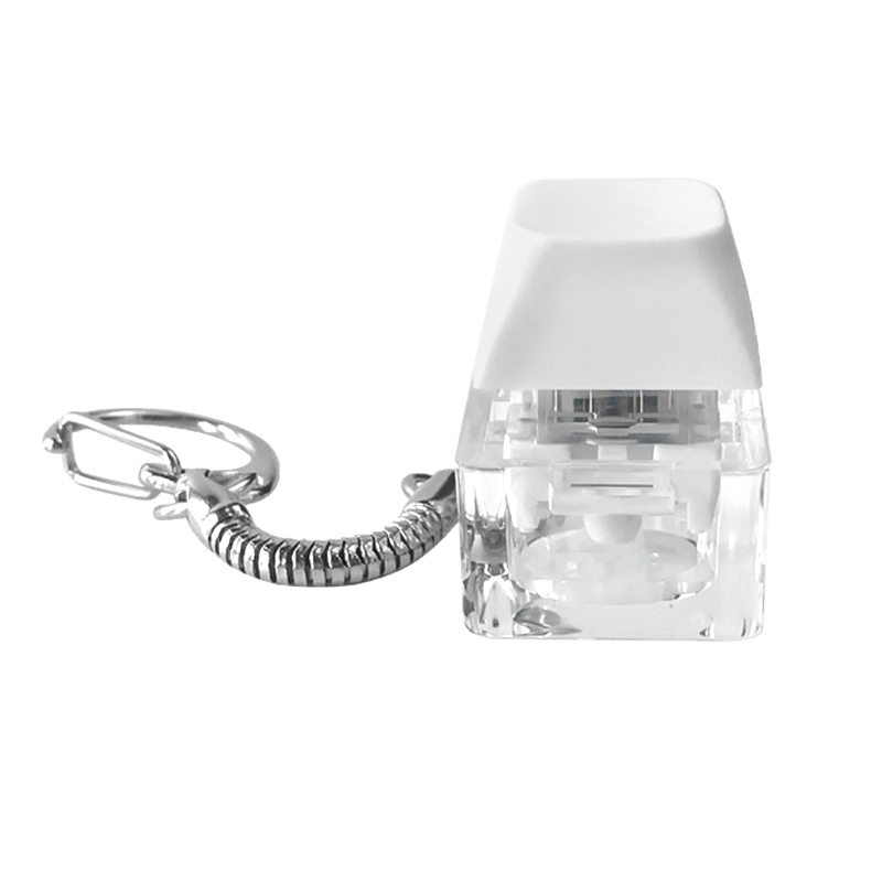 Брелок PUSH ME с LED подсветкой, Белый-0